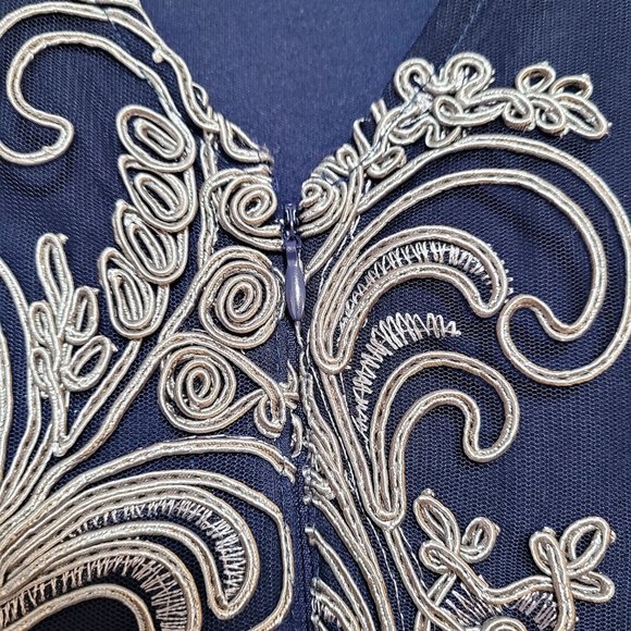 JS Collections Soutache-Trim Midi Dress / Wedding/ - Picture 8 of 9